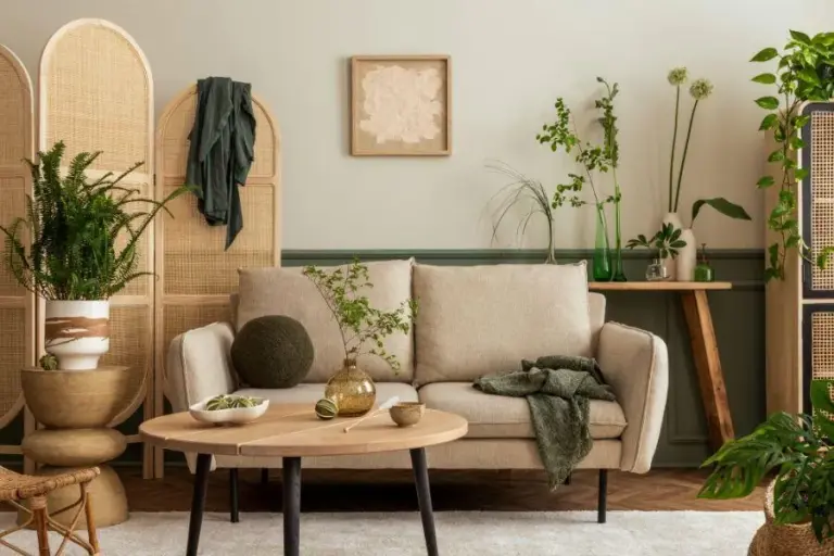 decoración de salón en Zaragoza con mobiliario moderno y diseño equilibrado