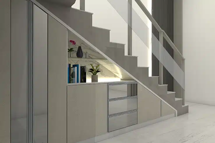 El orden también se diseña: claves para una vivienda más tranquila Mueble de almacenamiento a medida aprovechando el espacio bajo la escalera